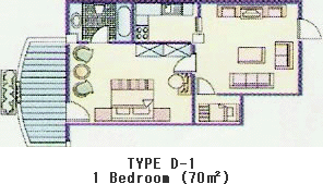 TYPE D-1 1 Bedroom (70㎡)